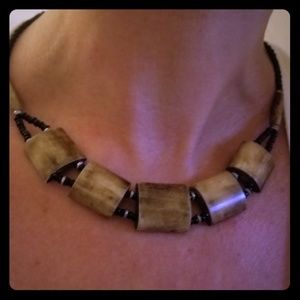 Wood and metal necklace